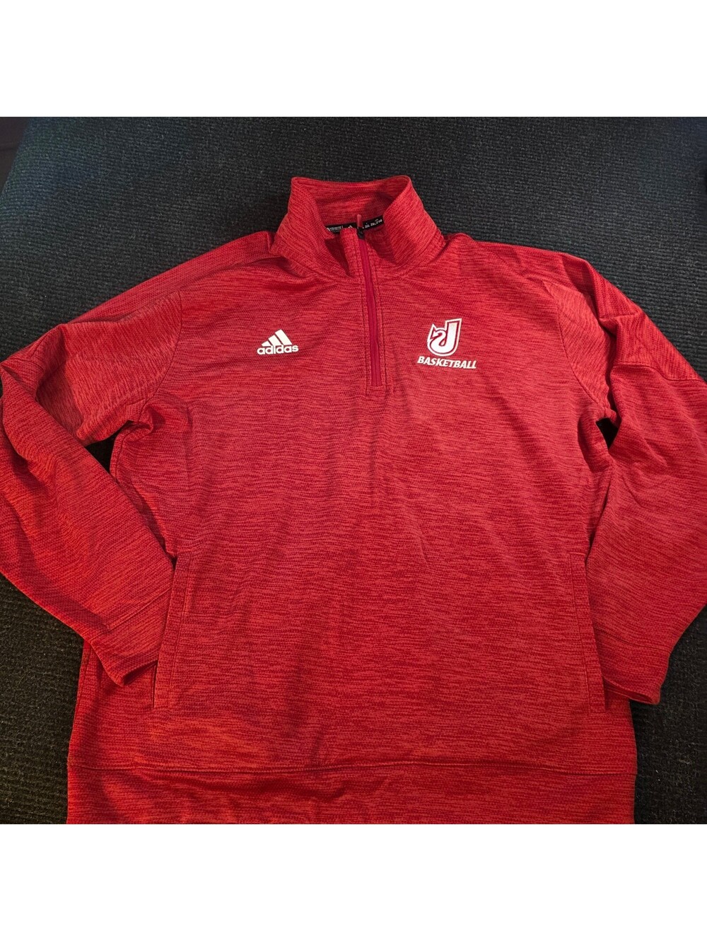 Adidas Red Basketball 1/4 Zip Pullover Sweatshirt Size 2XL